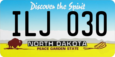 ND license plate ILJ030