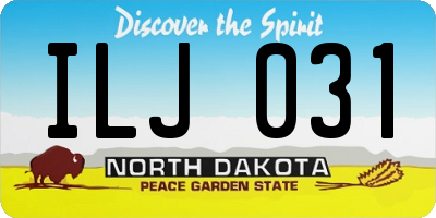 ND license plate ILJ031