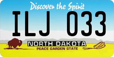 ND license plate ILJ033