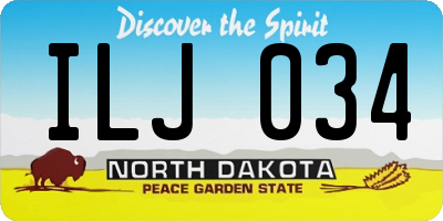 ND license plate ILJ034