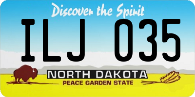 ND license plate ILJ035