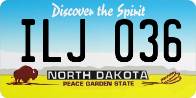 ND license plate ILJ036