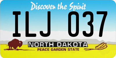 ND license plate ILJ037