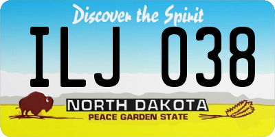 ND license plate ILJ038