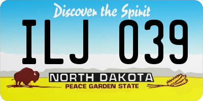 ND license plate ILJ039