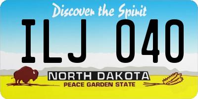 ND license plate ILJ040