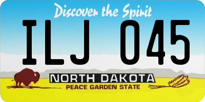 ND license plate ILJ045