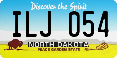 ND license plate ILJ054