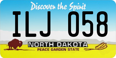 ND license plate ILJ058