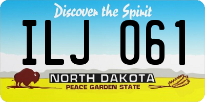 ND license plate ILJ061