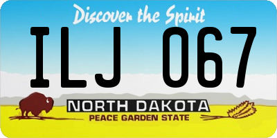 ND license plate ILJ067