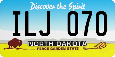 ND license plate ILJ070