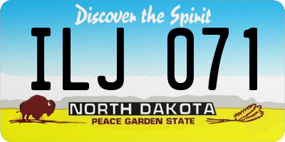 ND license plate ILJ071