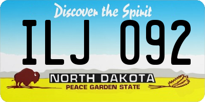 ND license plate ILJ092