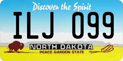 ND license plate ILJ099