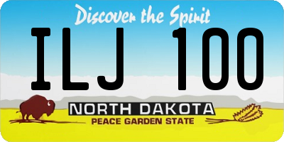 ND license plate ILJ100