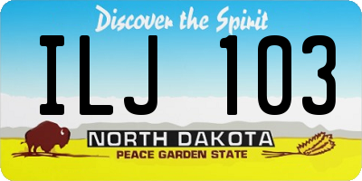 ND license plate ILJ103