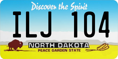 ND license plate ILJ104