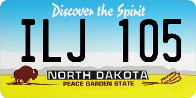 ND license plate ILJ105