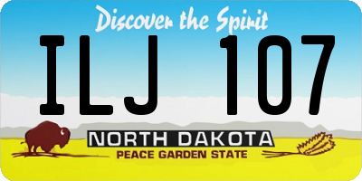 ND license plate ILJ107