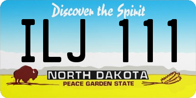 ND license plate ILJ111