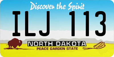 ND license plate ILJ113