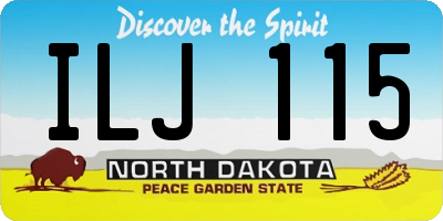 ND license plate ILJ115