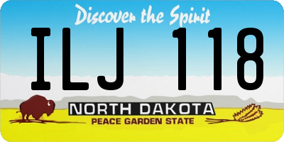 ND license plate ILJ118