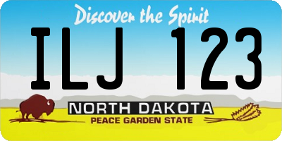 ND license plate ILJ123