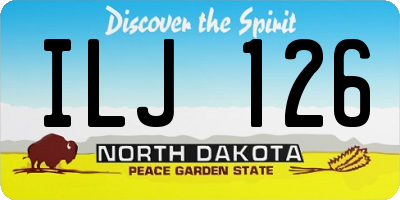 ND license plate ILJ126