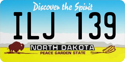 ND license plate ILJ139