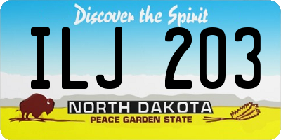 ND license plate ILJ203