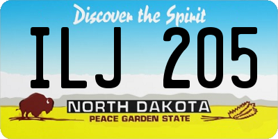 ND license plate ILJ205
