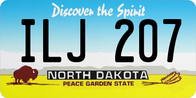 ND license plate ILJ207