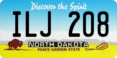 ND license plate ILJ208