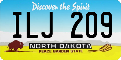 ND license plate ILJ209