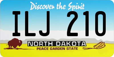 ND license plate ILJ210