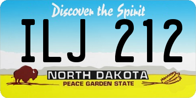 ND license plate ILJ212