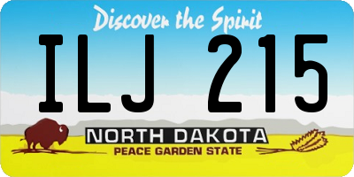 ND license plate ILJ215