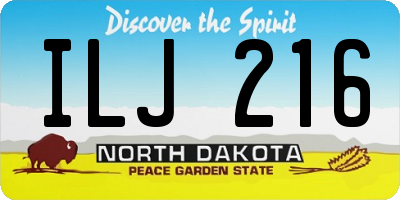 ND license plate ILJ216