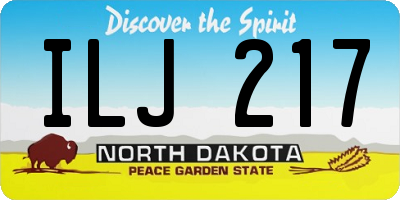 ND license plate ILJ217