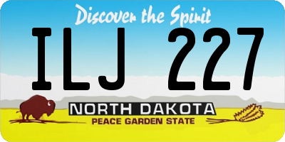 ND license plate ILJ227