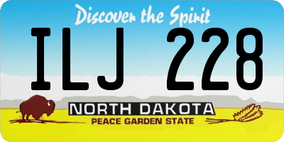 ND license plate ILJ228