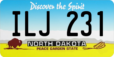 ND license plate ILJ231