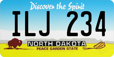 ND license plate ILJ234