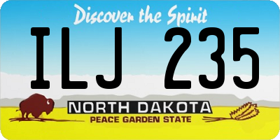 ND license plate ILJ235