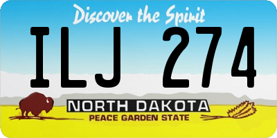 ND license plate ILJ274