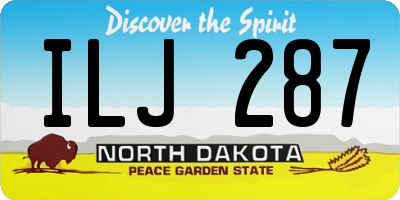 ND license plate ILJ287