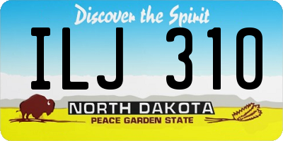 ND license plate ILJ310