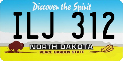 ND license plate ILJ312